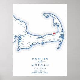 Ocean Edge Resort Bröllop Navy Gästboksposter Poster