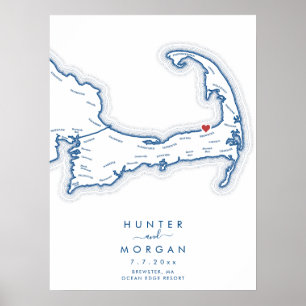 Ocean Edge Resort Bröllop Navy Gästboksposter Poster