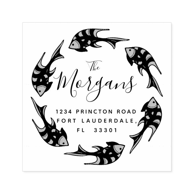 Ocean Elegance | RETURADRESS FRIMÄRKE Stämpel (Tryck)