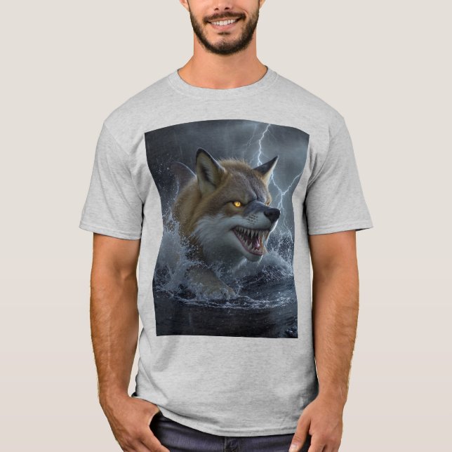 Ocean Ember Fox Haj | Myttiskt Havsväsen T Shirt (Framsida)