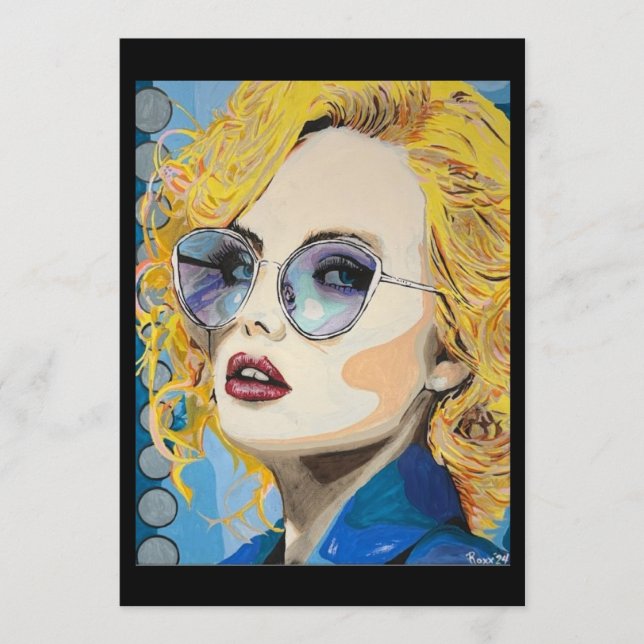 ‘ocean eyes’ Painting on a Small-Scale Print  Inbjudningar (Framsida)