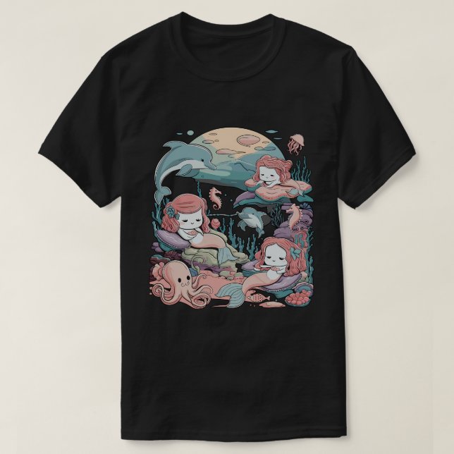 Ocean Fantasy Sjöjungfru Graphic T Shirt (Design framsida)