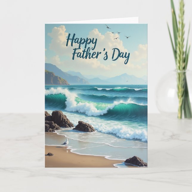 Ocean Fathers Dag Vågor Kort (Framsida)