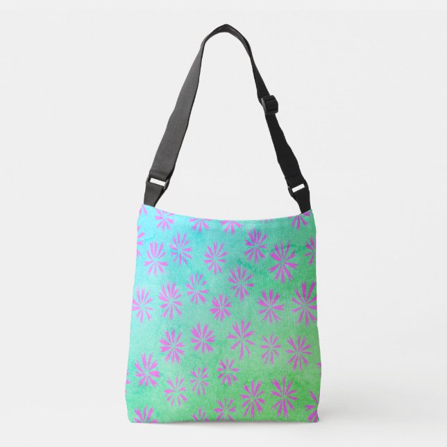 Ocean Flower Crossbody Bayer Axelväska (Framsida)