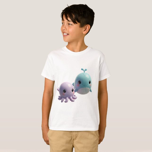 Ocean Friends 3D T Shirt (Hel framsida)