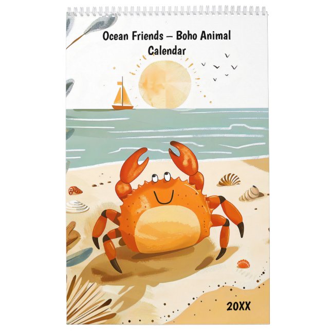 Ocean Friends – Boho Animal Calendar 2026 Kalender (Omslag)