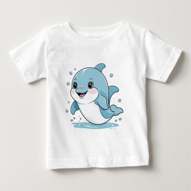 Ocean Friends Collection Cute Sea Creatures Pastel T Shirt (Framsida)