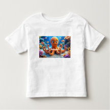 Ocean Friends Octopus T-Shirt for Småbarn