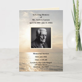 Ocean Funeral Memorial Obituary Foldat Program