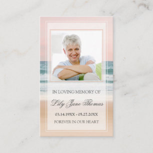 Ocean Funeral Prayer Card I lagringsminne Visitkort