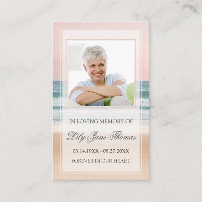 Ocean Funeral Prayer Card | I lagringsminne Visitkort (Framsida)