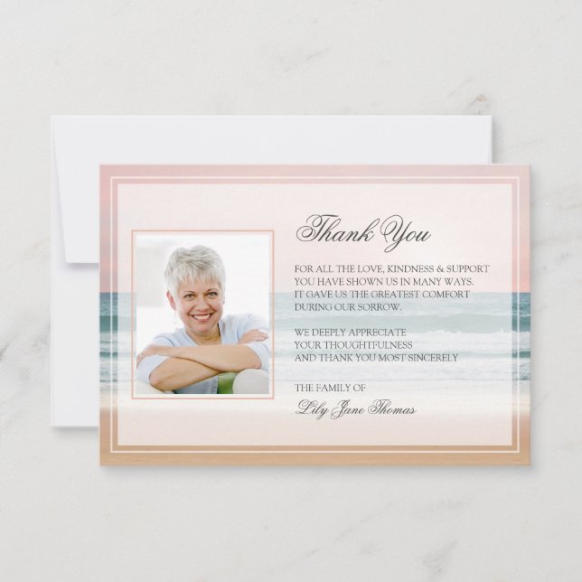 Ocean Funeral Tack You Card | Memorandumkort (Framsida)