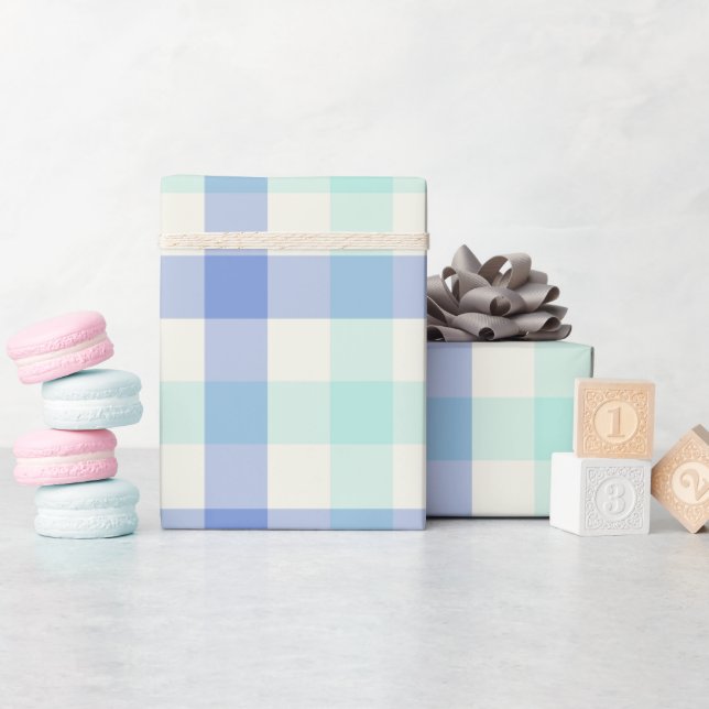 Ocean Gingham - Wrapping Paper Presentpapper (Baby Shower)