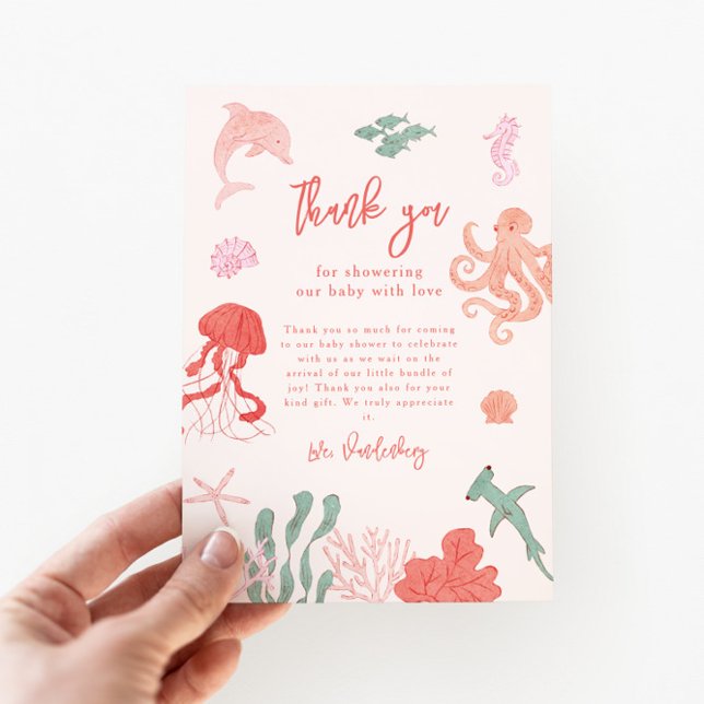 Ocean Girl Baby Shower Tack Kort (Skapare uppladdad)