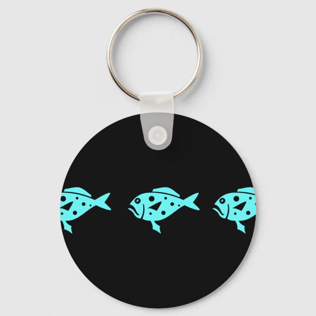 Ocean Glow_Aqua Blue Grouper Nyckelring (Framsida)