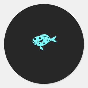 Ocean Glow_Aqua Blue Grouper Runt Klistermärke