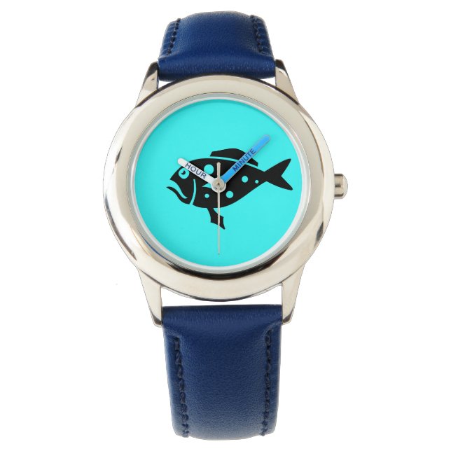 Ocean Glow_Black-on-Aqua Grouper Armbandsur (Framsida)