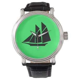 Ocean Glow_Black-on-Grönt Clipper-Frakt Armbandsur