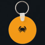 Ocean Glow_Black-on-Orange Crab Nyckelring<br><div class="desc">Lås upp ditt inre kräftdjur med vår Ocean Glow, maritima ikoner, Crab-nyckelkedja svart på orange. Vår förträffliga utformning är helt och hållet anpassade. Du kan ändra storlek, position, färg och, om du känner verkligen krabby, antalet krabbor, tillsammans med bakgrunden till färg.</div>