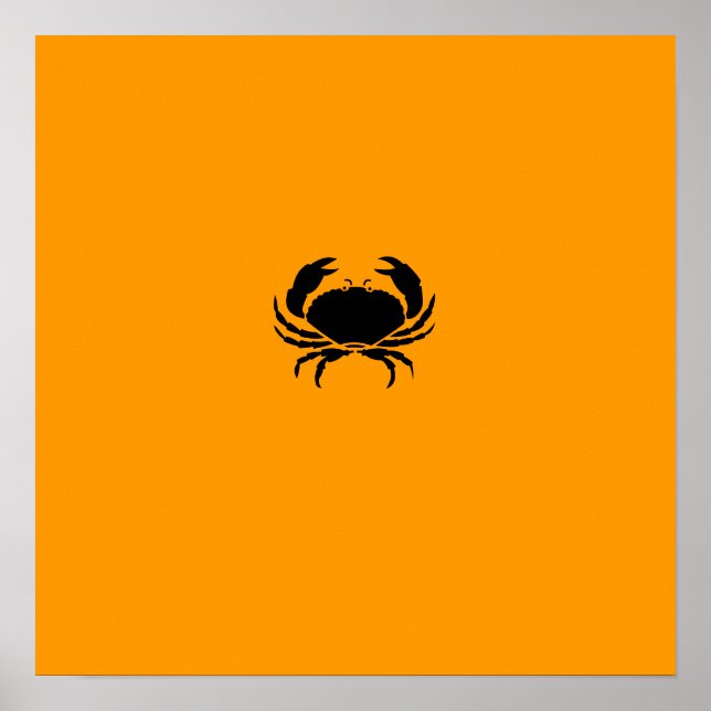 Ocean Glow_Black-on-Orange Crab Poster (Framsidan)