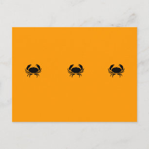 Ocean Glow_Black-on-Orange Crab Vykort