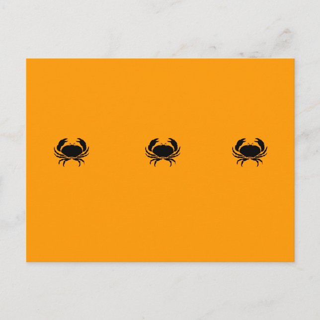 Ocean Glow_Black-on-Orange Crab Vykort (Framsida)