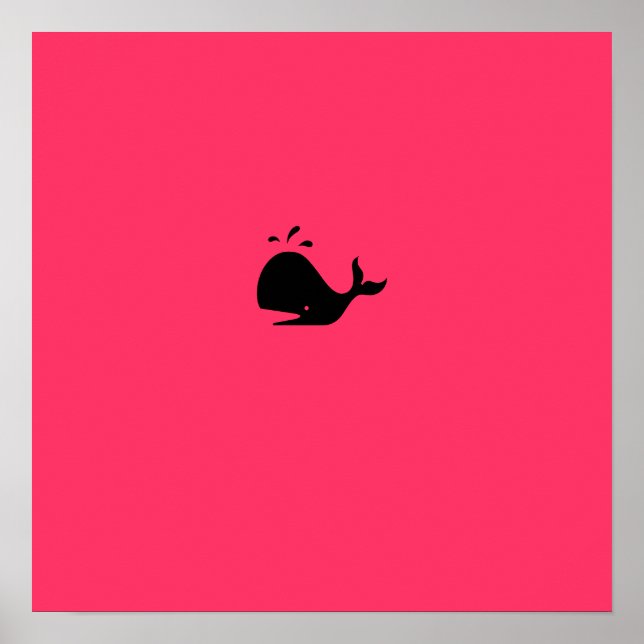 Ocean Glow_black-on-red Whale Poster (Framsidan)