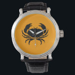 Ocean Glow_Black på Orange Crab Armbandsur<br><div class="desc">Visa upp din kräftdjurskrock med vår havsglöd,  maritima ikoner,  vrak på orangen. Om du vill ha fler designalternativ,  t.ex. ändra storlek,  position,  färg och även antalet krabbor,  tillsammans med bakgrunden färg,  klickar du bara på "Anpassa den" och låter roligten börja!</div>