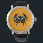 Ocean Glow_Black på Orange Crab Armbandsur<br><div class="desc">Visa upp din kräftdjurskrock med vår havsglöd,  maritima ikoner,  vrak på orangen. Om du vill ha fler designalternativ,  t.ex. ändra storlek,  position,  färg och även antalet krabbor,  tillsammans med bakgrunden färg,  klickar du bara på "Anpassa den" och låter roligten börja!</div>