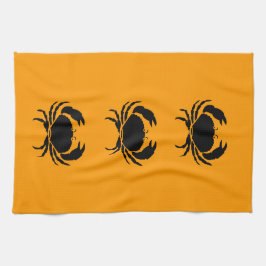Ocean Glow_Black på Orange Crab Kökshandduk