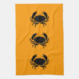 Ocean Glow_Black på Orange Crab Kökshandduk