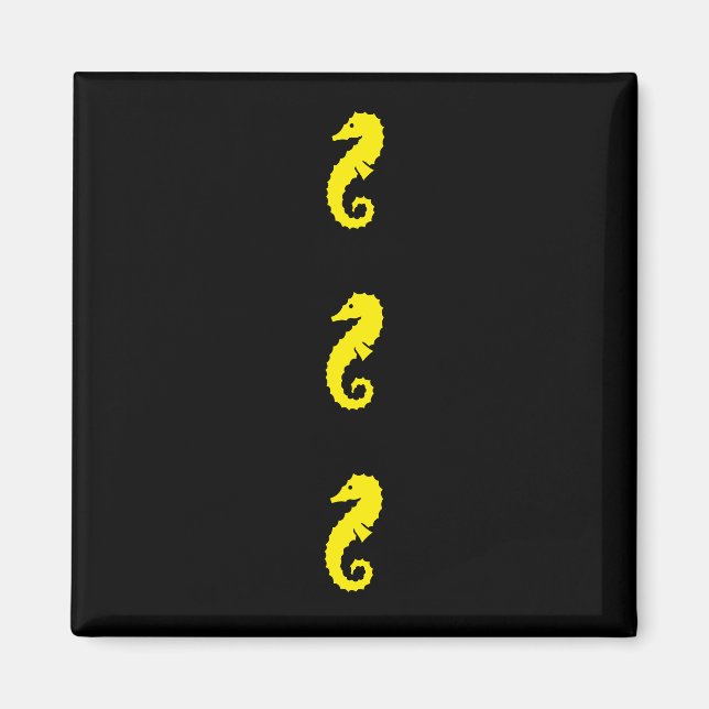 Ocean Glow_Gult Seahorse Magnet (Framsidan)
