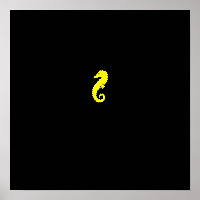 Ocean Glow_Gult Seahorse Poster (Framsidan)