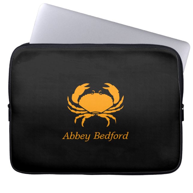 Ocean Glow_Orange på Black Crab_personlig Laptop Sleeve (Framsidan)