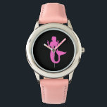 Ocean Glow_Rosa-on-Black-Sjöjungfru Armbandsur<br><div class="desc">Visning kärlek för havet och all dess undervattensmajestät med vår havsglöd, maritima ikoner, rosa-on-Black Sjöjungfru-handklocka. Om du vill ha fler designalternativ klickar du bara på "Anpassa" och lämnar dig!</div>