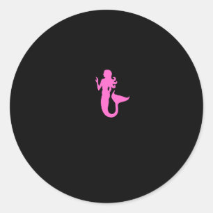 Ocean Glow_Rosa-Sjöjungfru Runt Klistermärke
