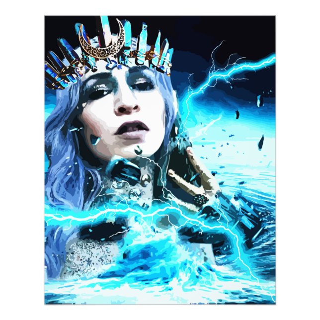 Ocean Goddess Fantasy Abstract Art  Fototryck (Framsidan)