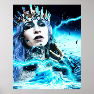 Ocean Goddess Fantasy Abstrakt Art Poster