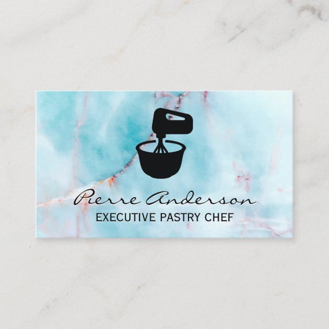 Ocean Granite Marble Mixing Bowl Background Lojalitetskort (Framsida)