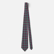 Ocean Green and Mulberry Wood Plaid Neck Tie