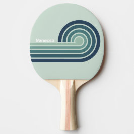 Ocean Green Nostalgisk Curl-ränder med namn Pingisracket