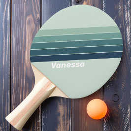 Ocean Grön Nostalgisk Randig med Namn Pingisracket