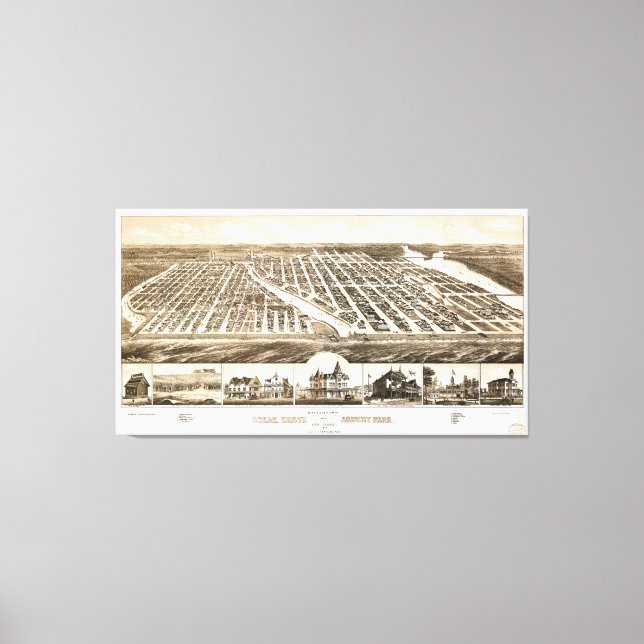 Ocean Grove & Asbury Park, New jersey (1881) Canvastryck (Framsida)
