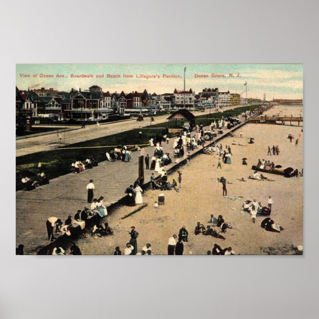 Ocean Grove, New jersey, Beach Vintage Poster (Framsidan)