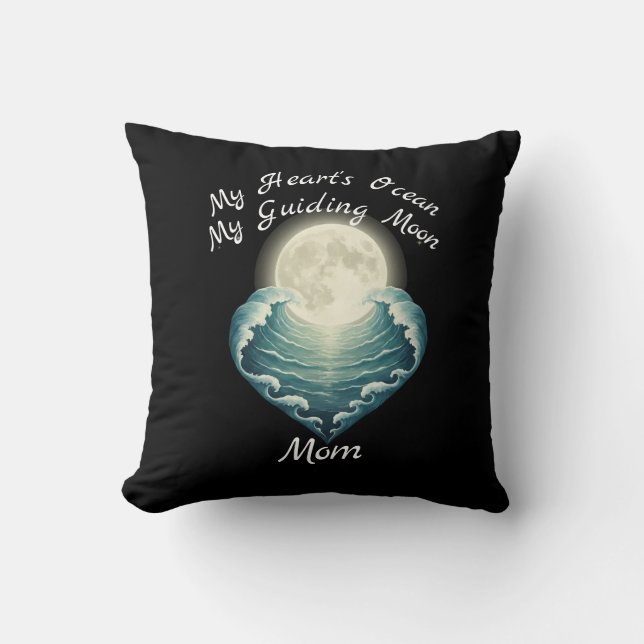 Ocean Heart Guiding Moon Mom Kudde (Framsida)