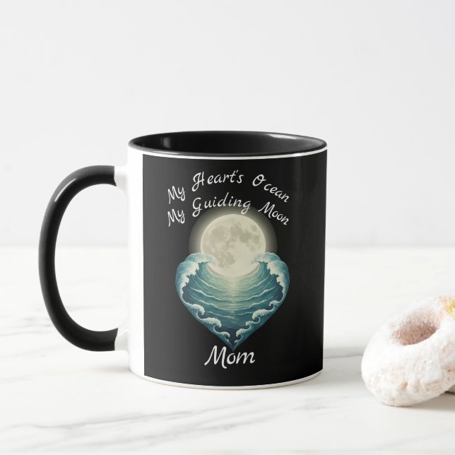Ocean Heart Guiding Moon Mom Mugg (Med munk)