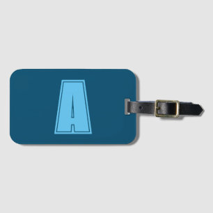 Ocean & Himlar Blue Initial Monogram Calligraphy C Bagagebricka