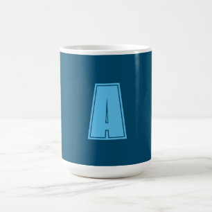 Ocean & Himlar Blue Initial Monogram Calligraphy C Kaffemugg