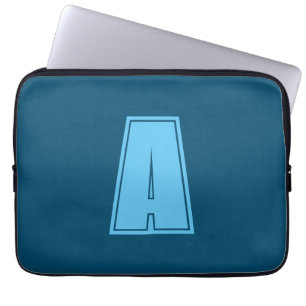 Ocean & Himlar Blue Initial Monogram Calligraphy C Laptop Fodral