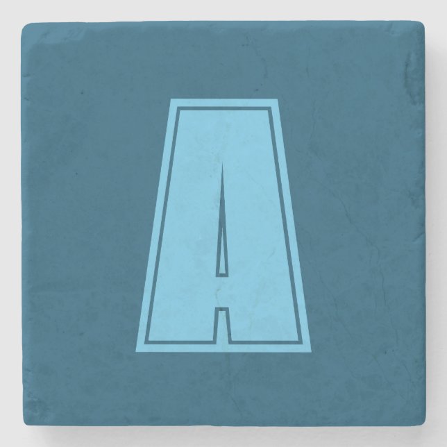 Ocean & Himlar Blue Initial Monogram Calligraphy C Stenunderlägg (Framsidan)